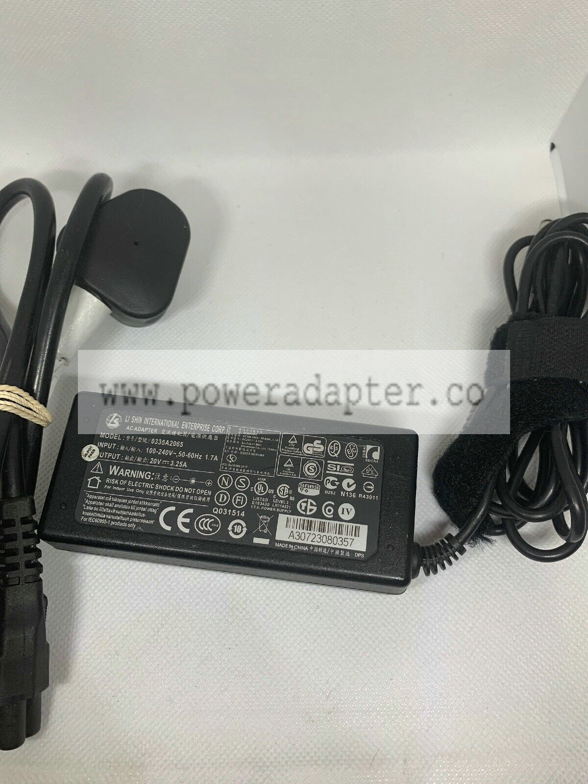 AC Adapter Charger Power Cord for LI SHIN 0335A2065 4115C 4215C 4213 20V 3.25A Brand: LYT Wattage: 65W Type: Power C - Click Image to Close